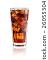 cola with ice in a glass isolated on white 26055304