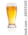 Fresh beer in a glass isolated on a white 26055305