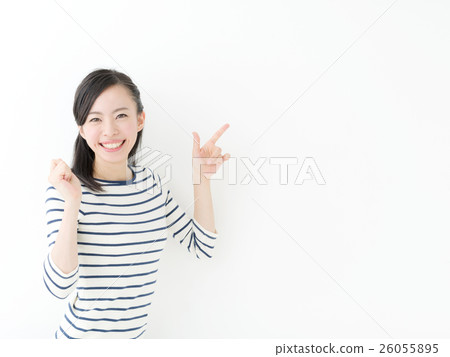 Pointing young lady Pointing young lady 26055895