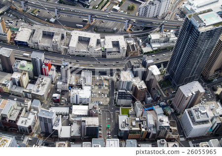 Business Street Aerial Business Street Aerial 26055965