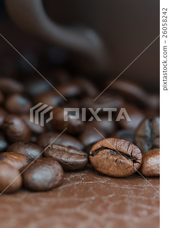 Coffee cup and roasted coffee beans 26058242