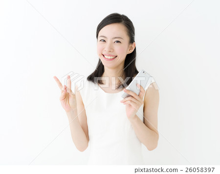 Peace · smartphone · lady Peace · smartphone · lady 26058397
