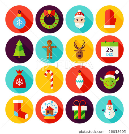 Happy New Year Flat Icons 26058605