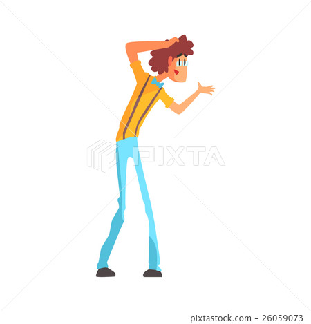 Flamboyant Know-it-all Guy Character In Blue Bow Flamboyant Know-it-all Guy Character In Blue Bow 26059073