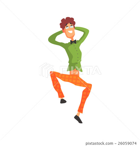 Flamboyant Know-it-all Guy Character In Green Flamboyant Know-it-all Guy Character In Green 26059074
