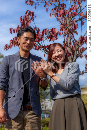 Young couple 2 people 26059618