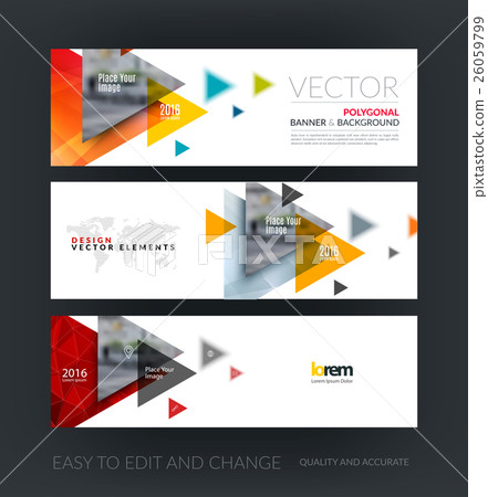 Vector Set Of Modern Horizontal Website Banners Stock