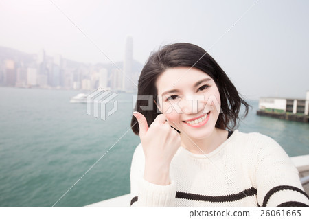 woman selfie  in hongkong 26061665