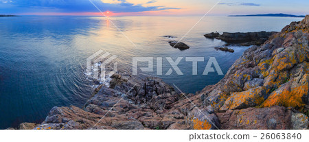 Morning sea coast panorama. 26063840