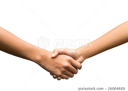 Shaking hands  isolated on white. 26064689