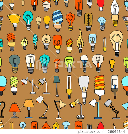 Set of Cute Vintage Bulb Doodle Set of Cute Vintage Bulb Doodle 26064844