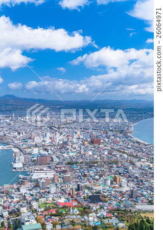 北海道 函館的城市風景 從函館山 照片素材 圖片 圖庫