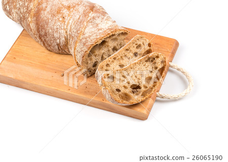 sliced bread on cutting board sliced bread on cutting board 26065190