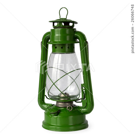 Green vintage kerosene lantern 26066748