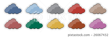 Vector set of stickers badges cloud of different 26067432