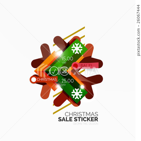 Shiny holiday New Year and Christmas sale banners 26067444