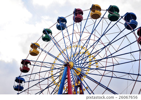 Ferris wheel on the background of blue sky 26067656