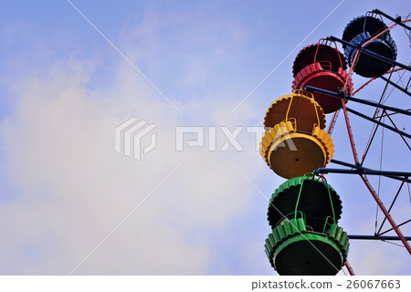 Ferris wheel on the background of blue sky Ferris wheel on the background of blue sky 26067663