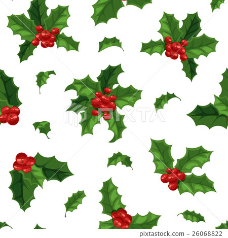 Christmas berry decoration seamless pattern - Stock Illustration ...