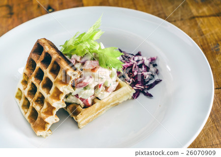 Savory waffles with salad Savory waffles with salad 26070909