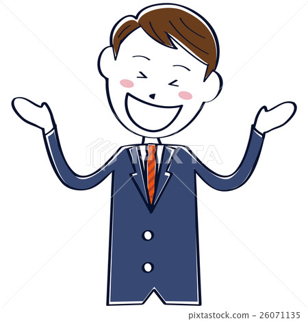 Cute serious businessman Drawing upper body big laugh Cute serious businessman Drawing upper body big laugh 26071135