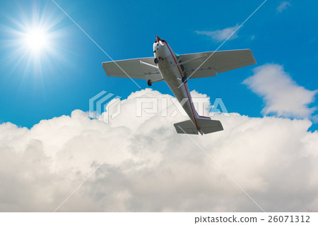Private plane flying Private plane flying 26071312