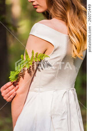 women with fern women with fern 26071449