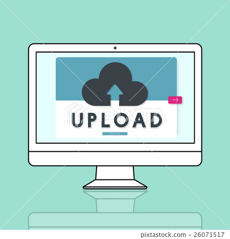 Cloud Backup Upload Transfer Sync Graphic Concept 26071517