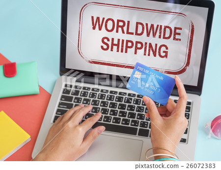 Worldwide Shipping Delivery Express Grpahic Concept 26072383