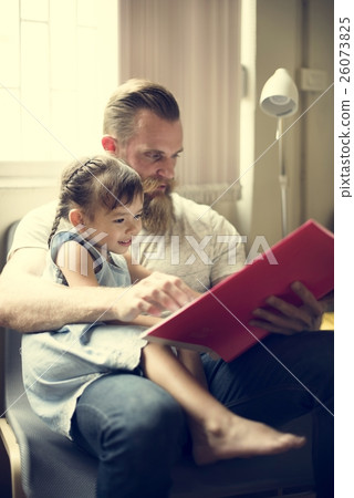 Father Daughter Reading Book Concept Father Daughter Reading Book Concept 26073825