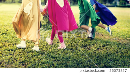 Superheroes Cheerful Kids Expressing Positivity Concept Superheroes Cheerful Kids Expressing Positivity Concept 26073857