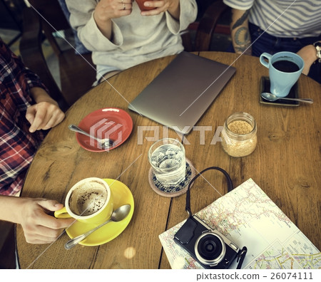 Group Of People Drinking Coffee Concept Group Of People Drinking Coffee Concept 26074111