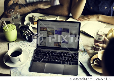 Person Browsing Internet On Laptop Concept Person Browsing Internet On Laptop Concept 26074190