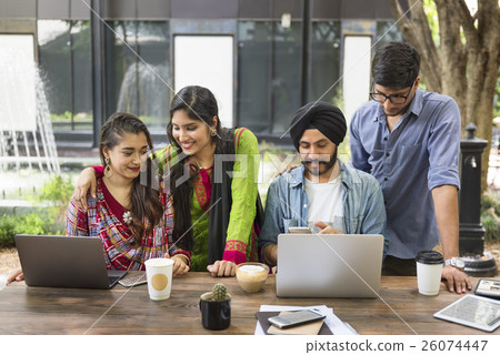 Indian Community Togetherness Technology Concept 26074447