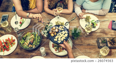 Women Communication Dinner Together Concept Women Communication Dinner Together Concept 26074563