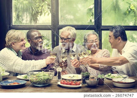 Group of Senior Retirement Meet up Happiness Concept 26074747