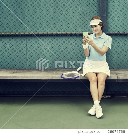 Tennis Asian Ethnicity Athlete Girl Woman Young Concept Tennis Asian Ethnicity Athlete Girl Woman Young Concept 26074766