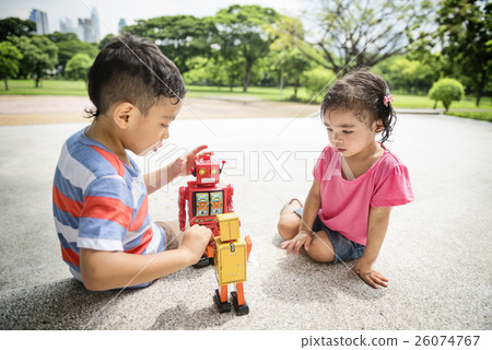 Brother Sister Elementary Childhood Kid Playful Concept Brother Sister Elementary Childhood Kid Playful Concept 26074767