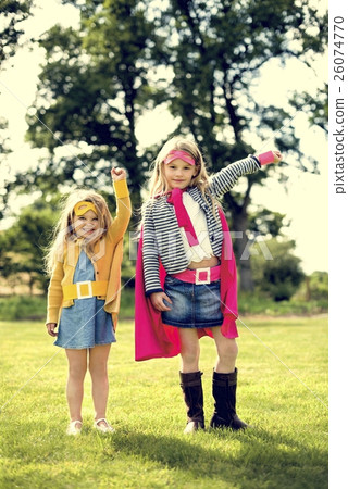 Super Woman Costume Friend Buddy Concept Super Woman Costume Friend Buddy Concept 26074770