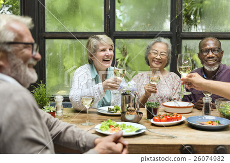 Group of Senior Retirement Meet up Happiness Concept 26074982