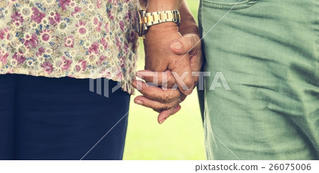 Olderly Couple Happiness Romantic Holding Hand Concept 26075006
