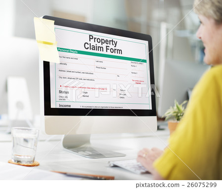 Property Claim Form Payslip Purchase Order Concept 26075299