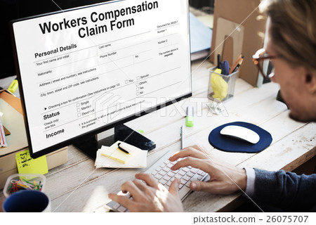 Work Injury Compensation Claim Form Concept Work Injury Compensation Claim Form Concept 26075707