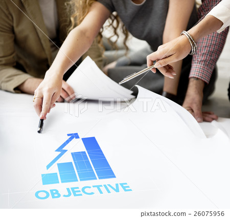 Objective Business Growth Graph Graphic Concept 26075956