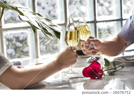Couple Celebrating Anniversary Dining Concept 26076752