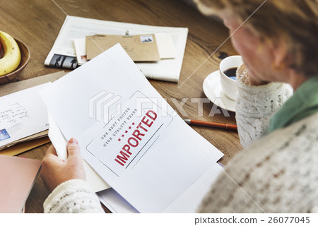 Pending Imported Purchase Business Concept 26077045