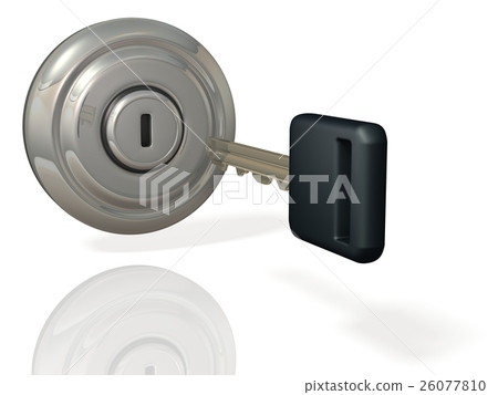 Abstract 3DCG representing ignition key 26077810