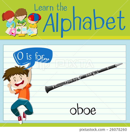 Flashcard letter O is for oboe Flashcard letter O is for oboe 26078260