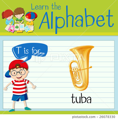 Flashcard letter T is for tuba Flashcard letter T is for tuba 26078330