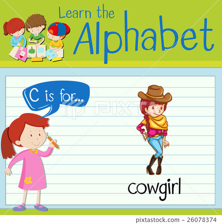 Flashcard letter C is for cowgirl 26078374